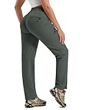 【UPF 50+,imperméable et respirant】 Ce pantalon de randonnée pour femmes offre une protection UV efficace UPF 50+ et est hydrofuge. Aérations au niveau des genoux, léger et respirant. Idéal pour les conditions météorologiques changeantes et les randonnées en plein soleil