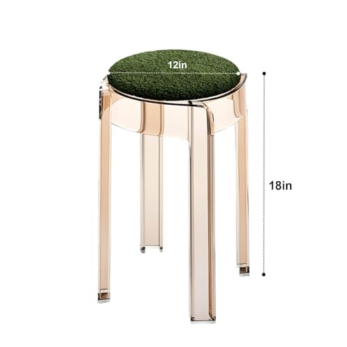 Barhocker aus Acryl, rückenfrei, stapelbar, Thekenhöhe, Stuhl für Küche, Esszimmer, Wohnzimmer, Innen- und Außenbereich