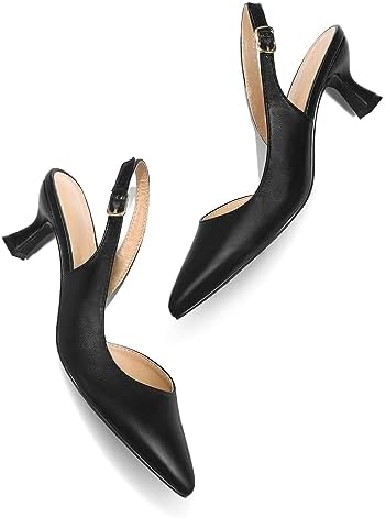 mysoft Women's Pumps Slingback Kitten Heels Pointed Toe Sexy Wedding Party Dress Pump Shoes | Image 3