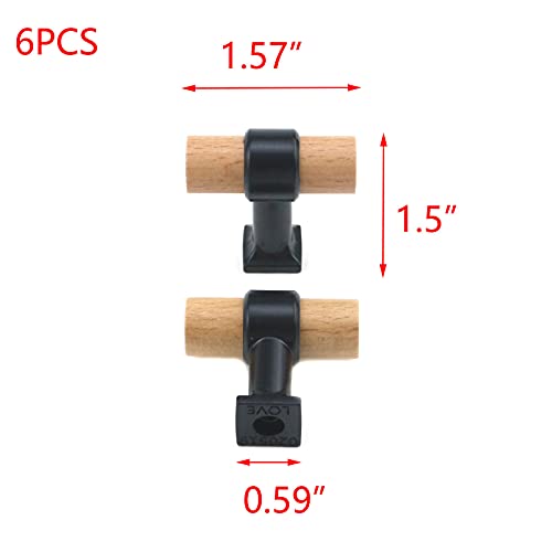 T Tulead Wood Cabinet Pull Handles Drawer Dresser Pulls Furniture Pull Knobs T Single Hole Handles 6Pcs With Screws #TOP1