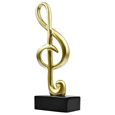 Music Note Figurine, Musical Decor Musical Sculpture Statue, Modern Sculpture Decoration Arts Crafts Table Ornament for Home Office Piano Gifts Souvenirs Cover