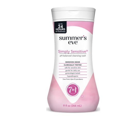 Summer's Eve Cleansing Wash | Simply Sensitive | 9 Ounce | pH-Balanced | Dermatologist & Gynecologist Tested
