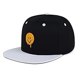 JPAK Melted Smile Hip-Hop Snapback Hat Embroidered Black and White Two Tone Baseball Cap Sad Face