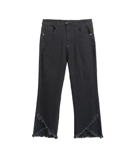 Ru Sweet Womens Stretch Denim Jeans Ripped Distressed Frayed Hem Denim Jeans Tassel Fringe Cropped Jeans2