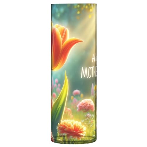 Vaso in plastica per la festa della mamma con un focus su un tulipano, vaso creativo in plastica per composizioni floreali per casa, ufficio, decorazione per matrimoni