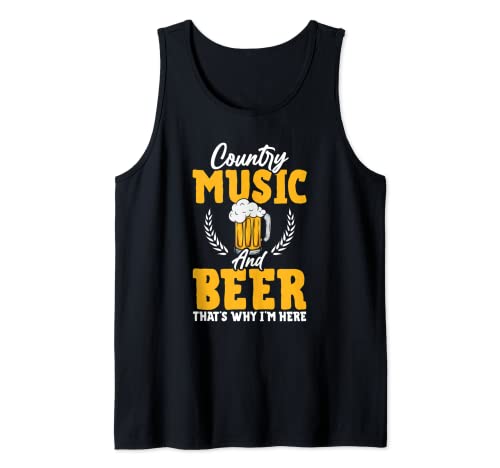 Música country y cerveza por eso estoy aquí Western USA Country Camiseta sin Mangas