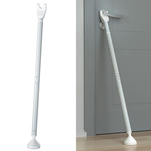 Upgraded Door Security Bar, Strong Safety Door Stoppers, Adjustable Jammer for Home, Apartment, Travel (White)