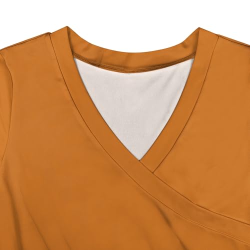 Image of Plus Size Maxi Dress for Women V Neck 3 /4 Sleeve Wrap Dress