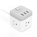 TESSAN Cruise Power Strip with USB, Power Cube with 3 USB 3 AC Outlets, Mini Travel Power Strip with 5 Ft Travel Extension Cord, Desktop Charging Station for Home,Dorm Room,Office