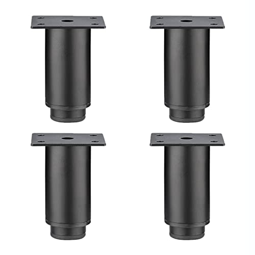 Pieds de bureau réglables en métal noir ou blanc de 12 cm | Lot de 4