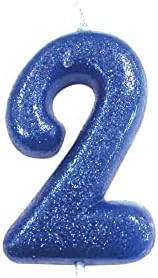 Anniversary House Colourful Blue Glitter Candle, Number 3, 3rd Birthday Cake Topper, 7 Centimeters, AHC30/3