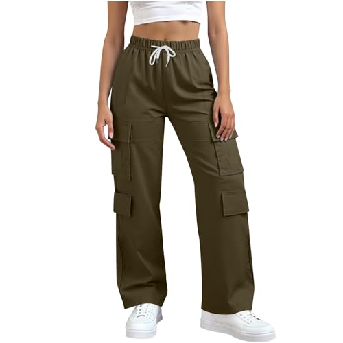 Damen Cargo Hosen Outdoor Arbeitshose mit Großen Taschen, Elastische Taille - Leicht & Atmungsaktiv für Wandern, Freizeitstyle (DE/NL/SE/PL, Alphanumerisch, XXL, Regular, Regular, Braun) Damen Cargo Hosen Outdoor Arbeitshose mit Großen Taschen, Elastische Taille - Leicht & Atmungsaktiv für Wandern, Freizeitstyle (DE/NL/SE/PL, Alphanumerisch, XXL, Regular, Regular, Braun)