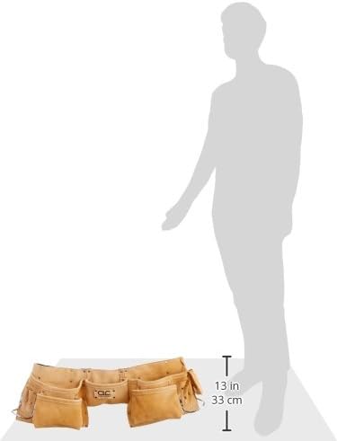 CLC Custom Leathercraft I427X Heavy Duty Contractor-Grade Suede Leather Work Apron, 2 Steel Hammer Loops, 12 Pockets, Tan , Brown