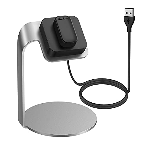 Prevessel Ladeständer - Tragbare Ladestation für Schreibtisch, Uhrenständer, Ladestation kompatibel für Fitbit Luxe (Silber) Cover