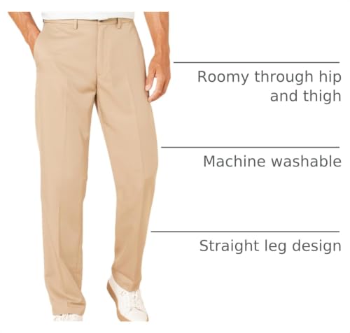 Image of Amazon Essentials Men's Classic-Fit Expandable-Waist Flat-Front Dress Pants