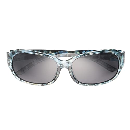 Panama Jack Women's Polarized Milky Blue Tort Wrap Sunglasses, 572