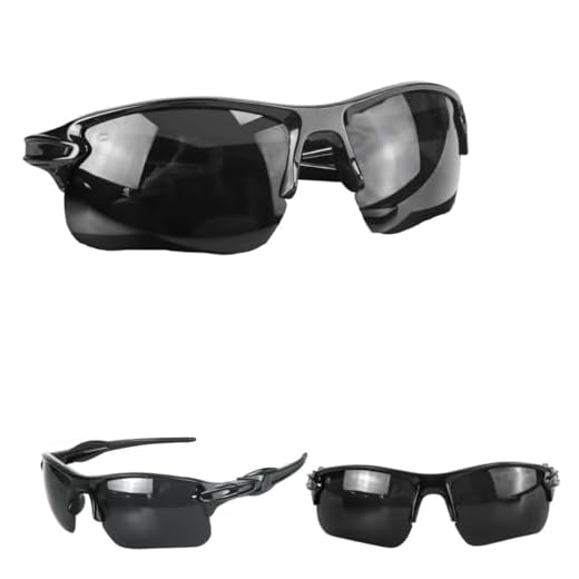 Óculos sol masculino proteção uv esportivo ciclismo + case presente armação preta policial