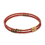 TRIPLE K&S Juego de 2 tobilleras para mujer, estilo étnico, hippie, hechas a mano, accesorios para festivales de playa, 100% resistentes al agua, Small: 22 cm, Cordón encerado, Sin piedra preciosa