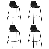  vidaXL 4x Sedie da Bar Moderne Eleganti Imbottite Morbide con Poggiapiedi Sgabelli Alti Pub Angolo Cucina Gambe in Metallo Nere in Tessuto