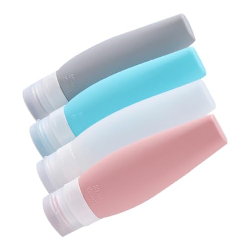 SMASOLO 4個 旅行用シリコンスクイーズボトル 詰め替え可能トラベルシャンプーボトル 軽量耐久素材ローション ソープ携帯用容器 コンパクト