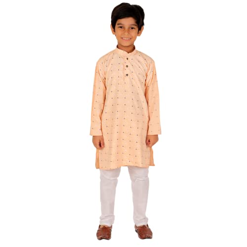 Image of Pro-Ethic Style Developer Boys Cotton Geometric Kurta Set Pajama Ethnic Wear | 1 To 16 Years | S-197