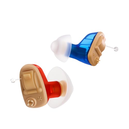 集音器 しゅうおんき 高齢者 耳穴式 ミニ スマート コンパクト高音質 音声拡張器 軽量 小型イヤーピース 両親 敬老の日 父の日 母の日 プレゼントレッドブルー両耳用