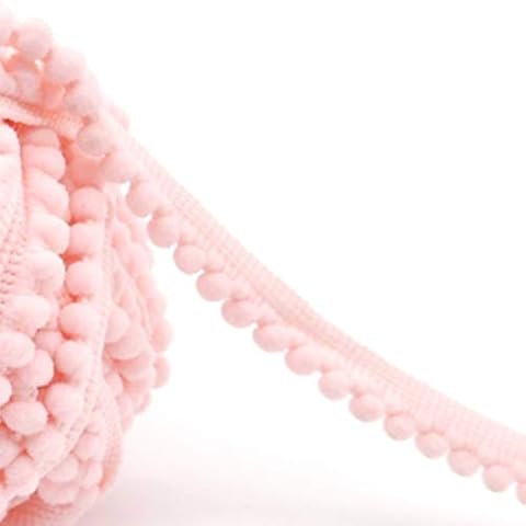 18 Yards Baby Pink Pom Pom Ribbon Trim Cover