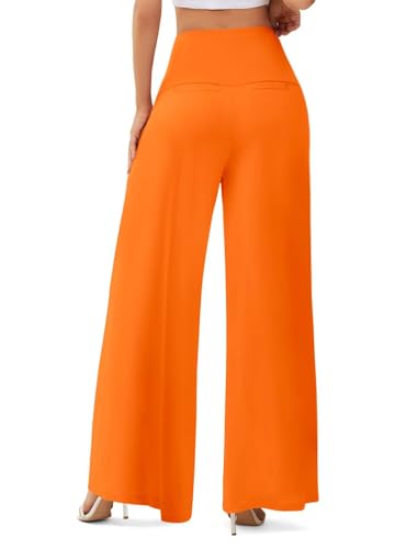 JZC Women's Palazzo Lounge Pants Stretchy Wide Leg Casual Pants Comfy High Waist Flowy Pants S-3XL