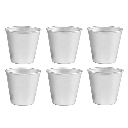 CAIONPLE 6 moldes de aluminio Dariol para hornear Dariole Pudín Postre Crema Moldes Redondo Antiadherente Huevo Molde para Hornear Taza