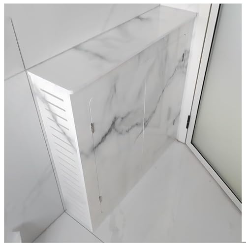 Meuble cache-radiateur à double porte en bois pour aménagement chic