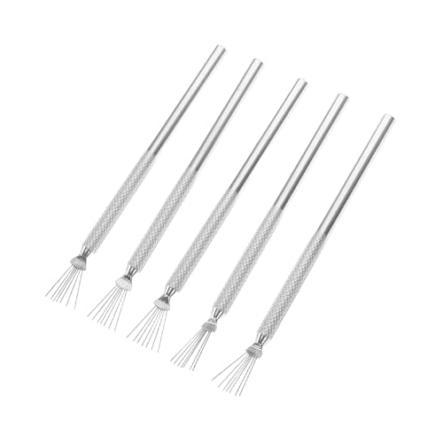 Beaupretty 5 Piezas herramientas de manicura herramienta multifuncional pinceles para uñas herramientas de nail art Herramientas para decoración de uñas lápiz de uñas Metal Silver
