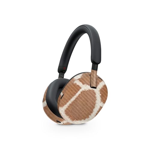 Image of MightySkins Carbon Fiber Skin Compatible with Sony WH-1000XM5 Headphones - Giraffe Print | Protective, Durable Textured Carbon Fiber Finish | Easy to Apply