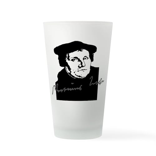 CafePress Martin Luther Bust And Signature Pint Glass, 16 oz. Drinking Glass