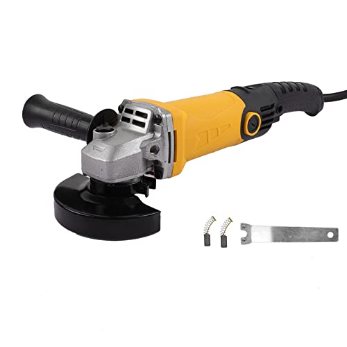 Boshen Angle Grinder Tool 7.5-Amp 4-1/2 Inch 6 Variable Speed Lightweight Cut-Off/Angle Grinder Corded Hand Grinder Power Tool with Auxiliary Handle, 59 Inch Power Cable, Tool Only (Yellow)