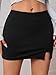 SOLY HUX Women's Mini Skirt Skorts Y2k Split Zipper Side Stretchy Pencil Bodycon Skirts with Shorts Underneath Plain Black Small
