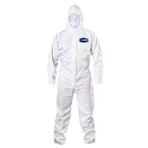 Macacão de Proteção para Pintura Químico Impermeável com Capuz Imbat (Branco, XG)