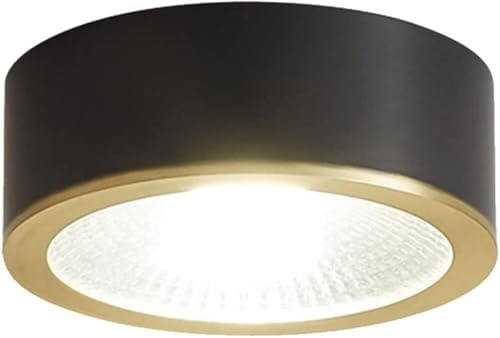 Plafonnier en cuivre pur noir 10 cm pour un éclairage de salon élégant