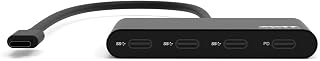 Port Connect Hub USB Typ C – 3 x USB-C 3.1 GEN1+1 x Ladeanschluss – Geschwindigkeit 5 Gbit/s PD Energieverteilung aus Aluminium 100 W