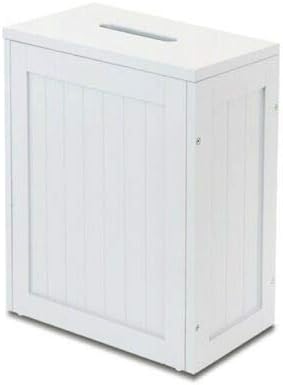 HOMION Slimline Wooden Bathroom Storage Unit, Toilet Roll Paper Cabinet, Compact Wooden Shaker Bathroom Box, Multi-Purpose Cleaning Tidy Box (Grey, 35H x 28W x 14D cm)