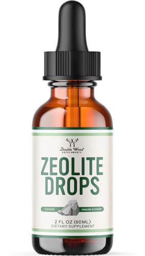 Liquid Zeolite Detox 200mg of Zeolite Clinoptilolite with 600mcg of Vitamin B12 and 20mcg of Vitamin D by Double Wood Supplements