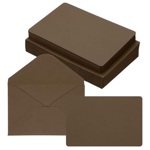 Tarjetas de felicitación en blanco con sobres PATIKIL pack de 50 juegos plegables de 4 x 6 pulgadas