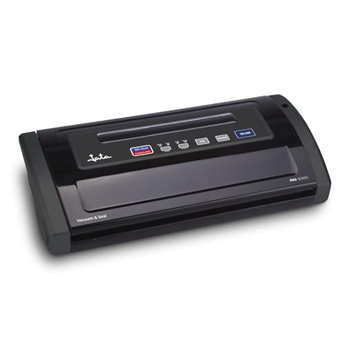 Jata EV1026 Envasadora al Vacío, 130 W, Potencia de Succión 0,85 bar, Capacidad de la Bomba 12 L por min, Permite el Vacío de Recipientes, Apta Bolsas 28 cm de ancho, Para Alimentos Secos y Salsas, Incluye 1 Recipiente Hermético 2 Rollo 2 Bomba Vacío Vino