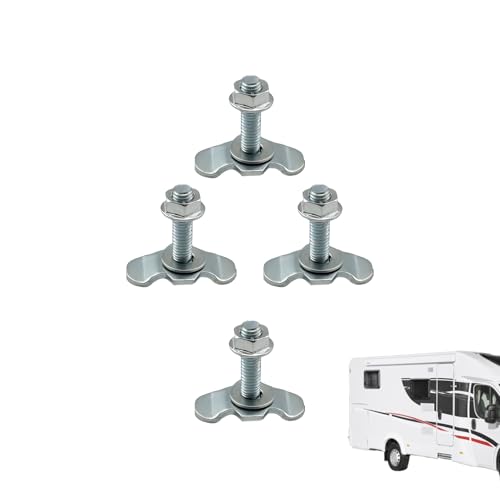 Pernos De Carril En L | Accesorio De Espárrago Roscado Con Lengüeta Doble Para Carril En L | Juego De 4 Piezas De Hardware De Sujeción Para Furgoneta Pickup Avioneta SUV Remolque Control De Carga