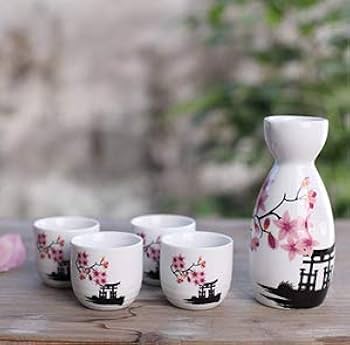 Amazon.com: ABuff Japanese Sake Set, 1 Tokkuri Bottle & 4
