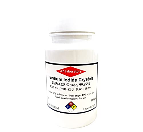 Sodium Iodide Crystals/Powder, Ultra Pure, USP ACS, 100 Grams, 99.9+% Same Day Ship