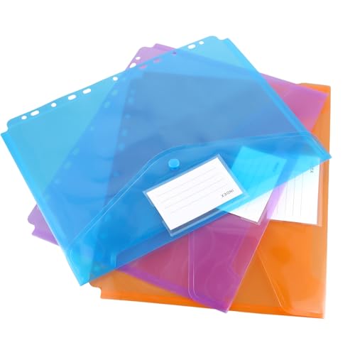 Carpetas Archivadoras de Plástico A4 de Colores, Sobres Porta Documentos con Tarjetero de Archivo 3