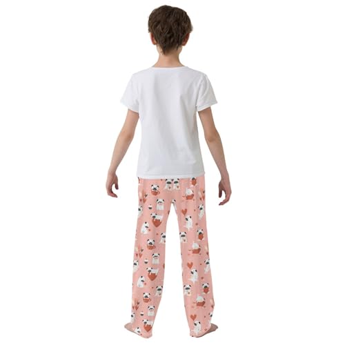 Bulldog Love Balloon Boys Long Pants Soft Trousers Elastic Waist Kids Lounge Bottoms with Pockets S-XL3