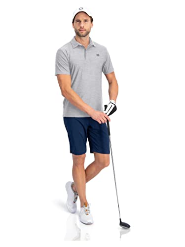 Image of Three Sixty Six Golf Shirts for Men - Dry Fit Short-Sleeve Polo, Athletic Casual Collared T-Shirt Grey