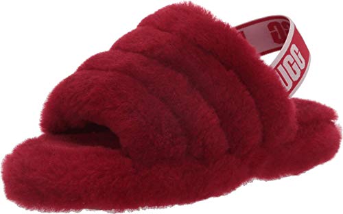 UGG Women's Fluff Yeah Slide Slipper, Ribbon Red, 3 UK