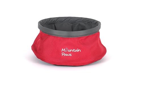 Mountain Paws Collapsible Lightweight Dog Water Bowl, Red, 1.45L